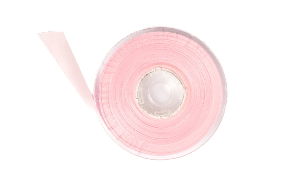 DS6-123 - DOUBLE SATIN RIBBON 6mm 123 PEARL PINK
