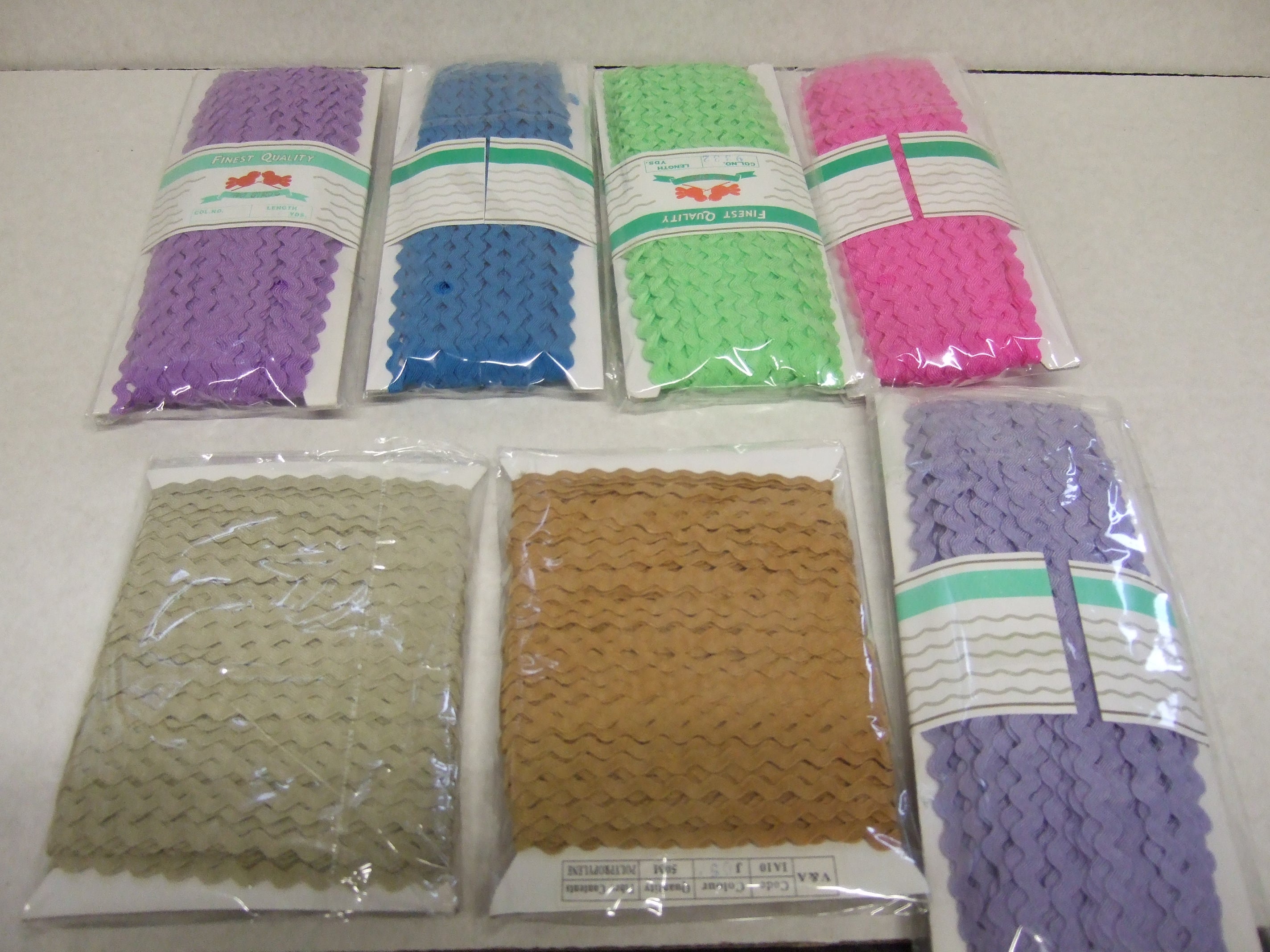 AB16 RIC RAC ASSORTED COLOURS X 7