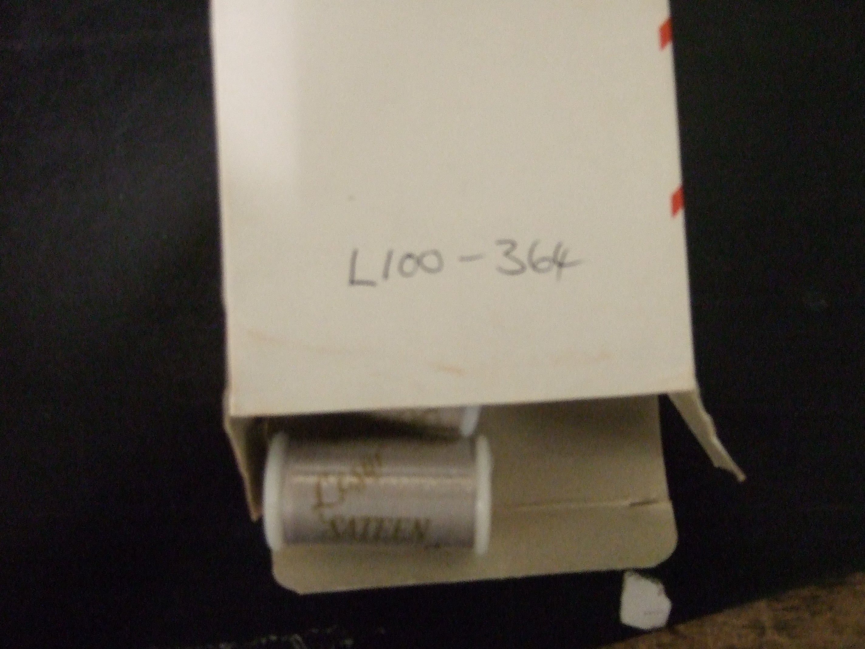 L100-364 **LESUR SATEEN THREAD 100M 364 SILVER BEIGE BOX OF 12