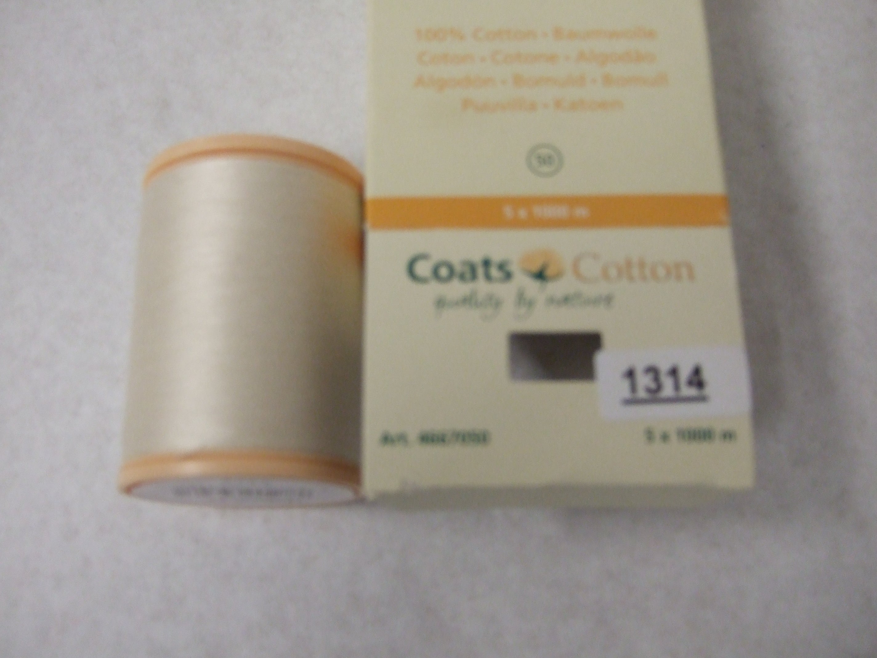 4667050-1314  COATS COTTON SIZE 50 X 1000M COL 1314 CREAM