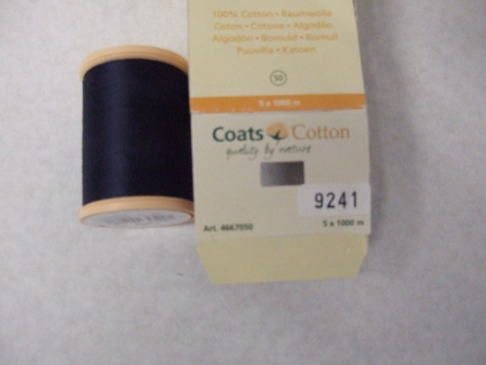 4667050-9241  COATS COTTON SIZE 50 X 1000M COL 9241 DARK NAVY
