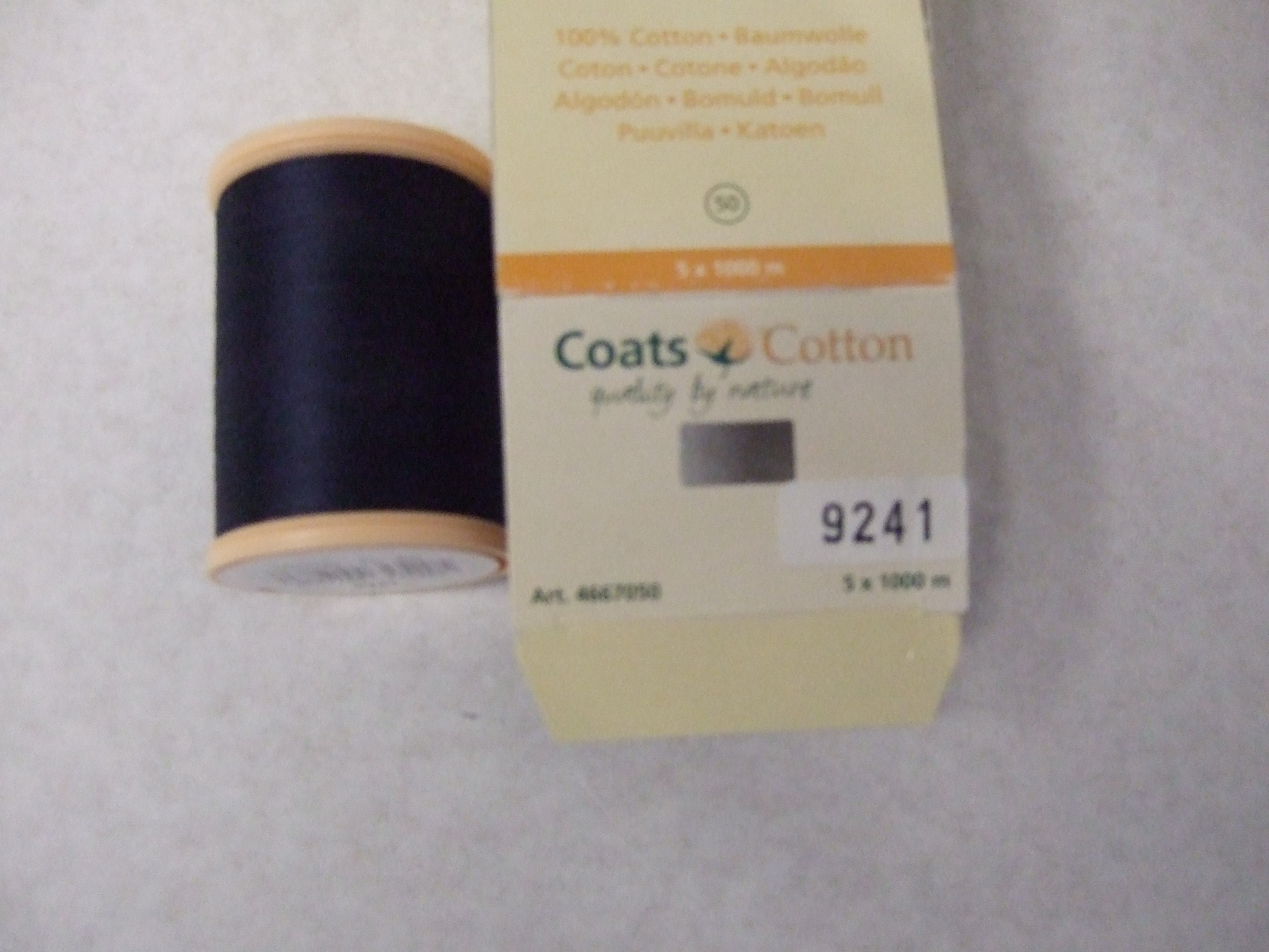 4667050-9241  COATS COTTON SIZE 50 X 1000M COL 9241 DARK NAVY