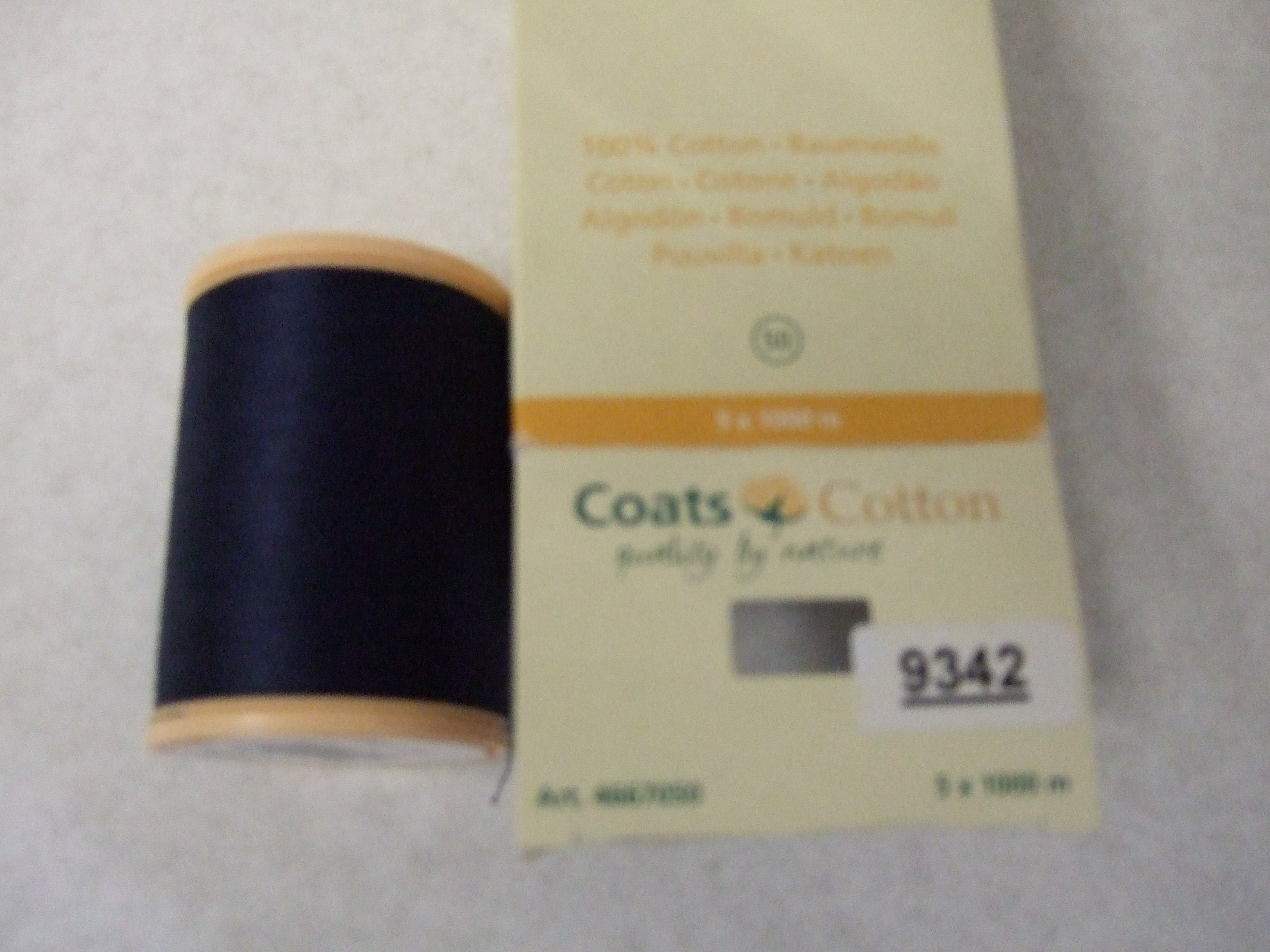 4667050-9342  COATS COTTON SIZE 50 X 1000M COL 9342 NAVY
