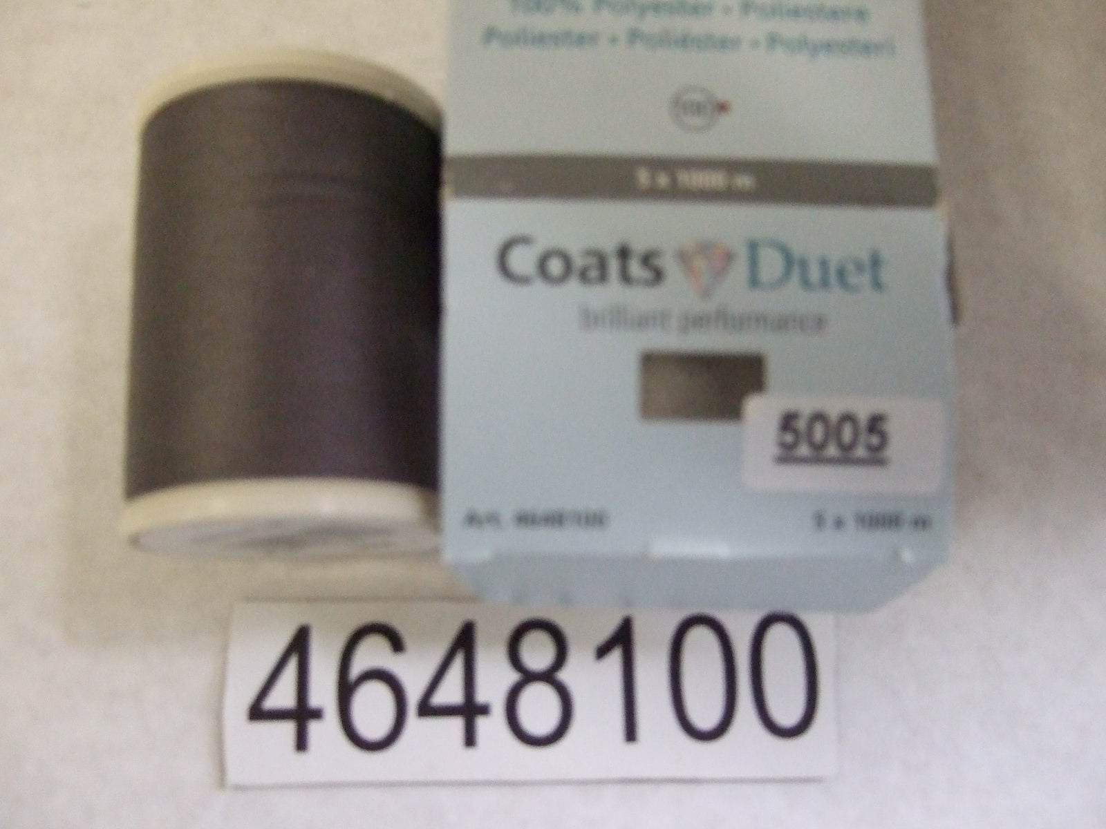 4648100-5005  COATS DUET 100 X 1000M COL 5005 GREY