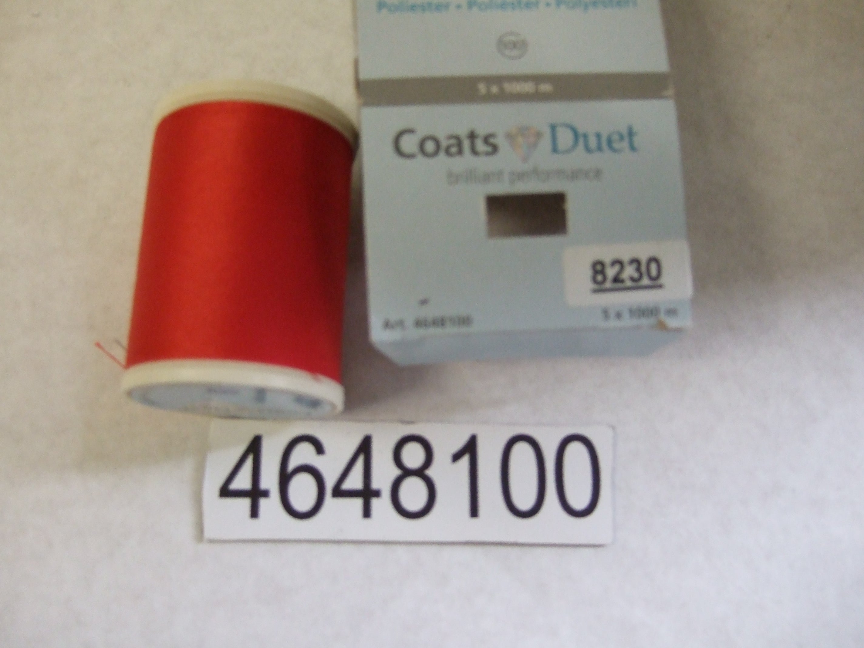 4648100-8230  COATS DUET 100 X 1000M COL 8230 RED
