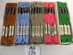 AB136  ASSORTMENT OF ANCHOR STRANDED COTTON  (12 to a box) x 5 Boxes