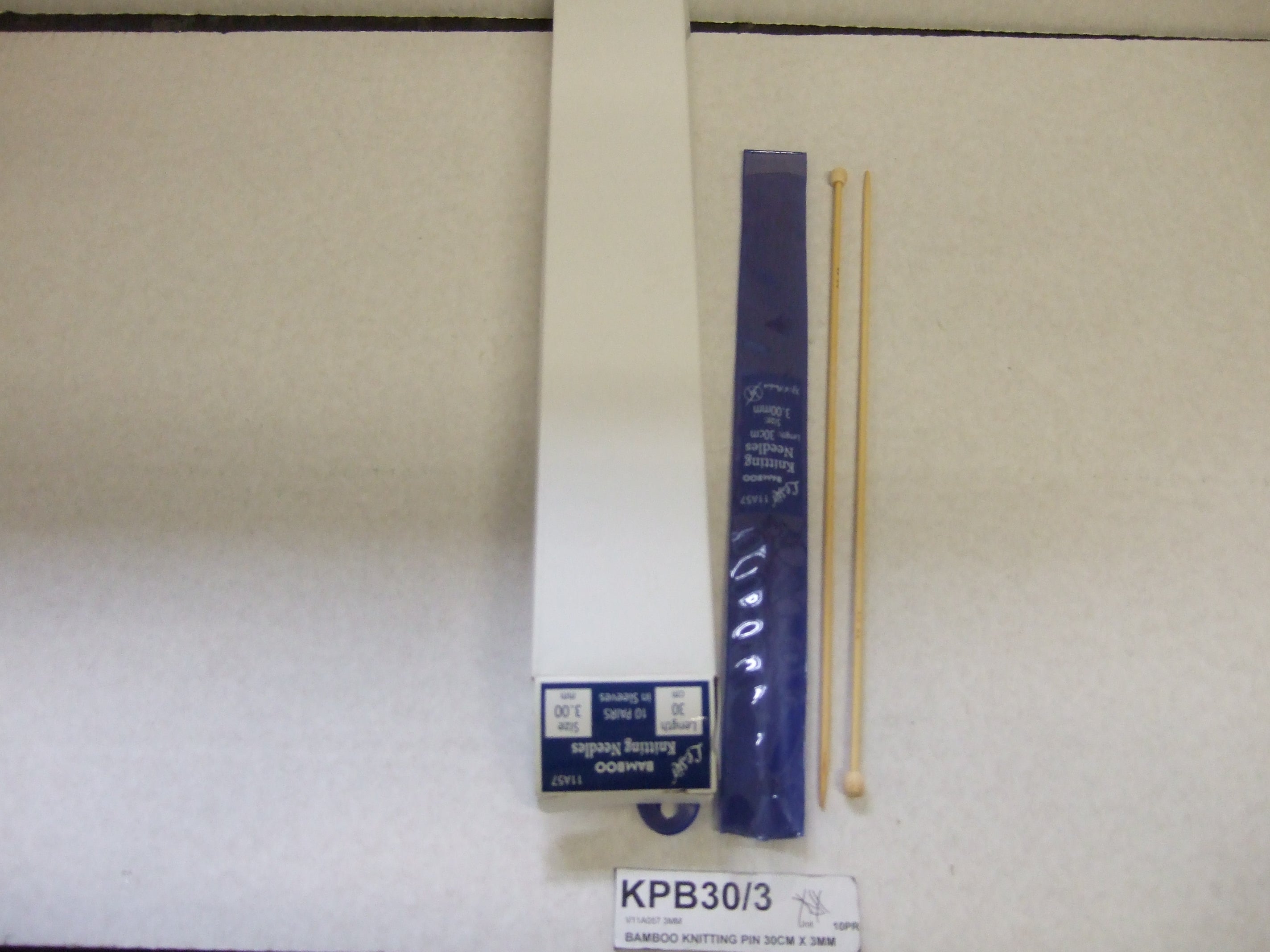 KPB30-3 - Bamboo KNITTING PINS 30cm X 3mm