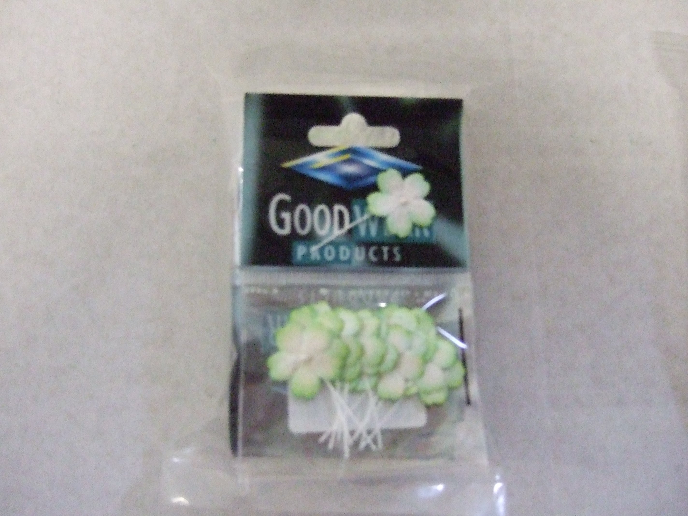 B6047-3  **LARGE GREEN/WHITE PAPER FLOWERS