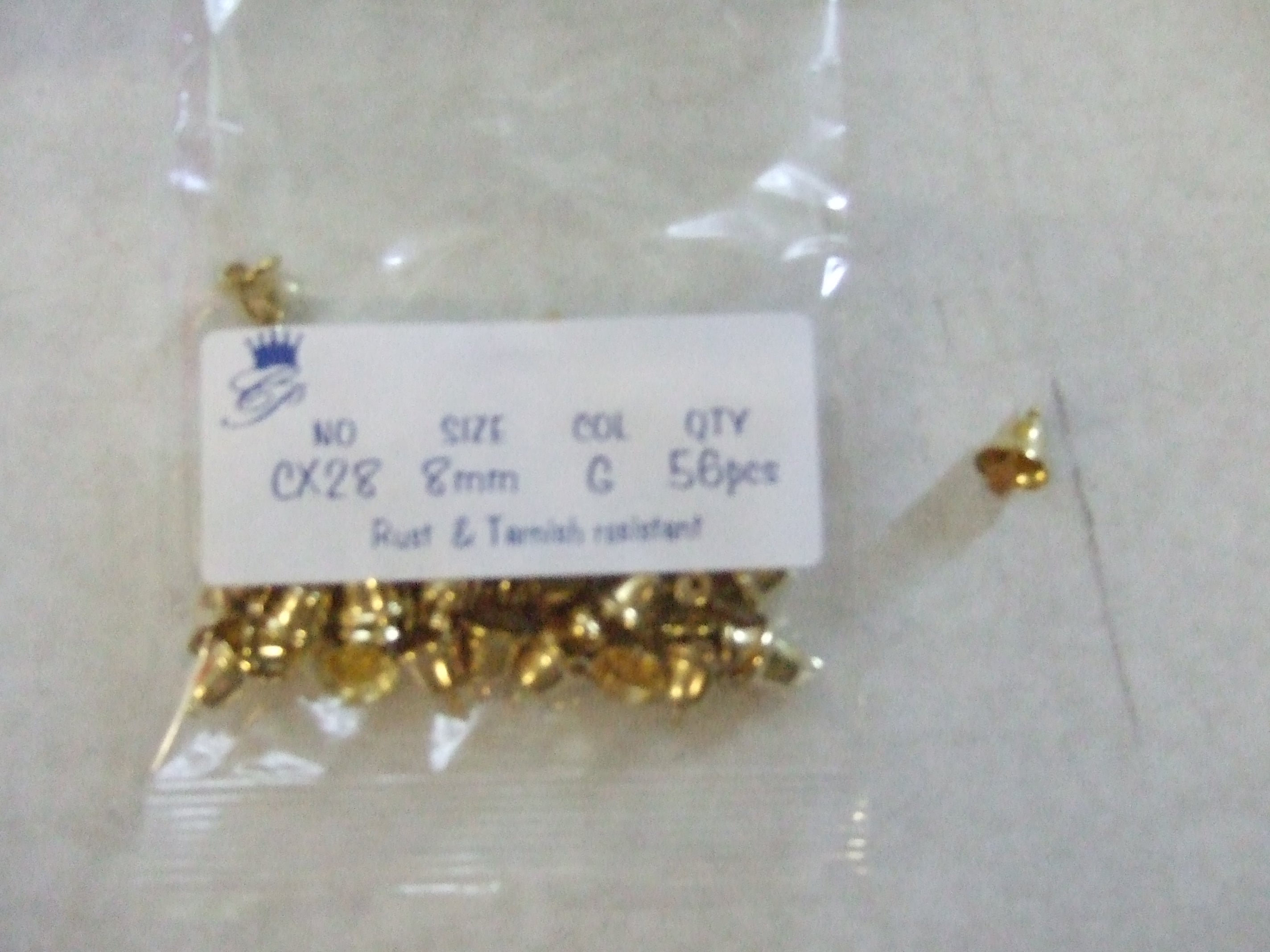 CX28-8G  LIBERTY METAL BELLS GOLD 8MM