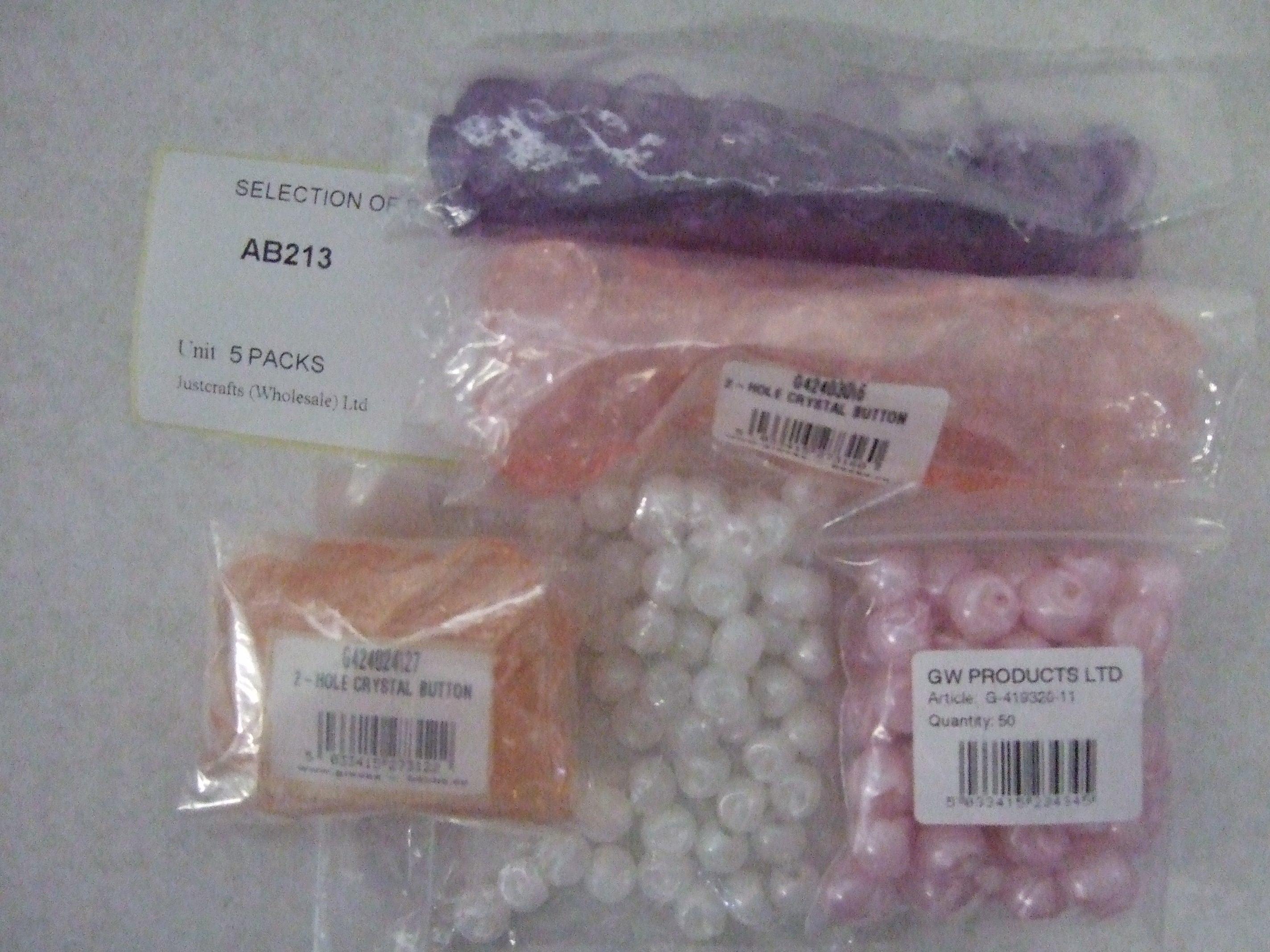 AB213  SELECTION OF BUTTONS x 5 PACKS