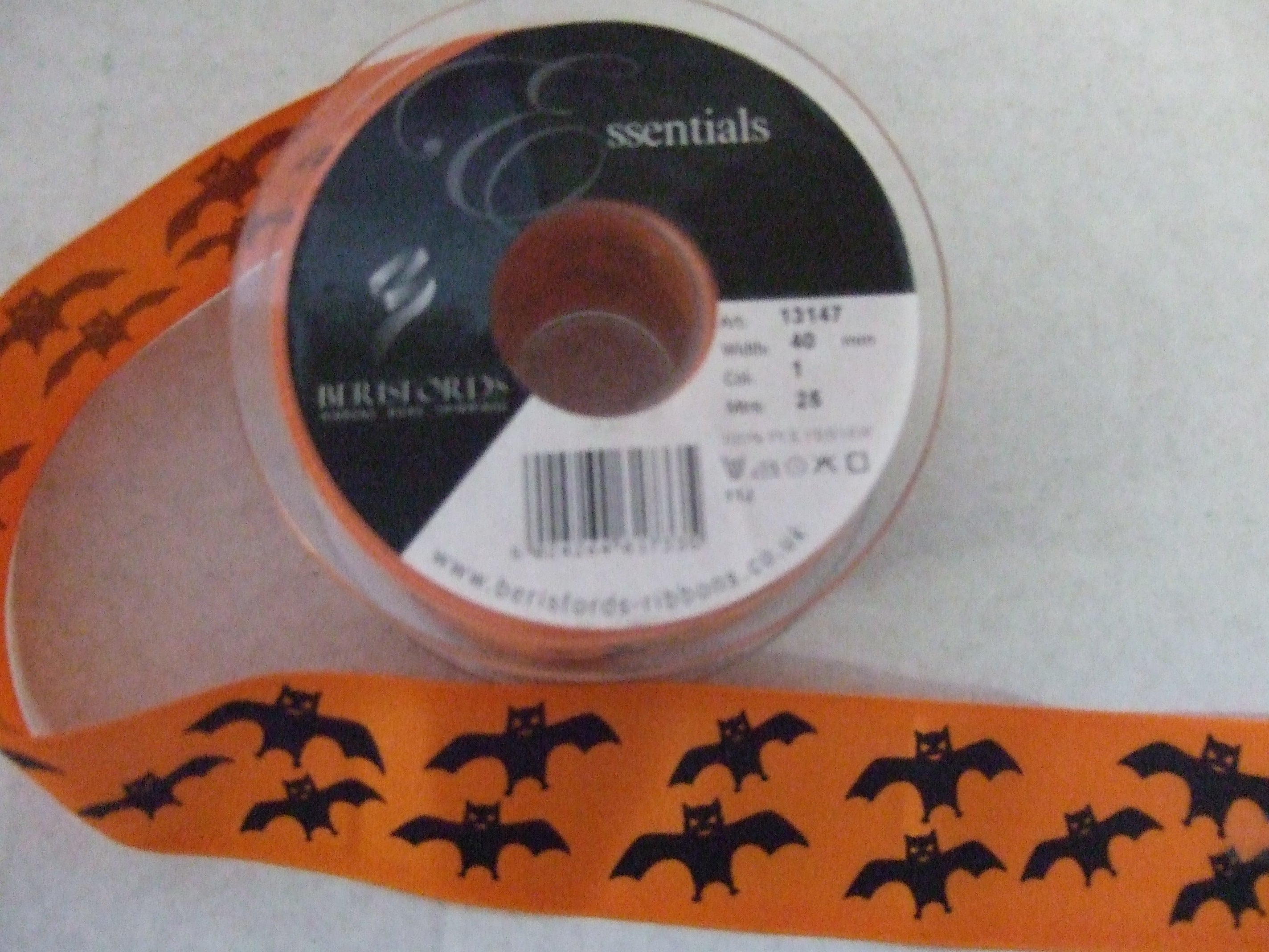 13147-40-1  ** BERI HALLOWEEN RIBBON 40MM BATS