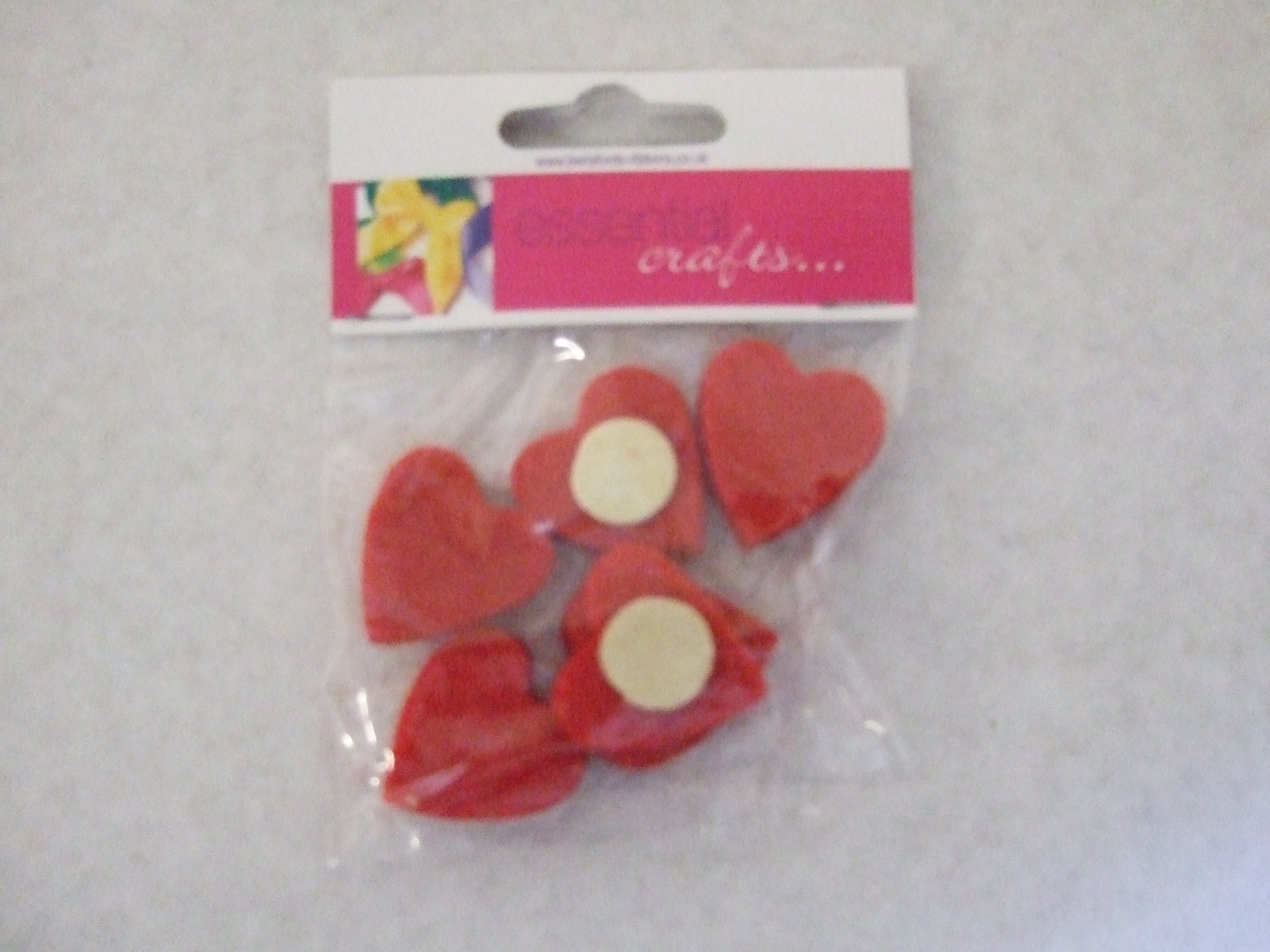 42639-15  ** FELT SHAPES ADHESIVE BACKED HEART 15 RED 6/PK