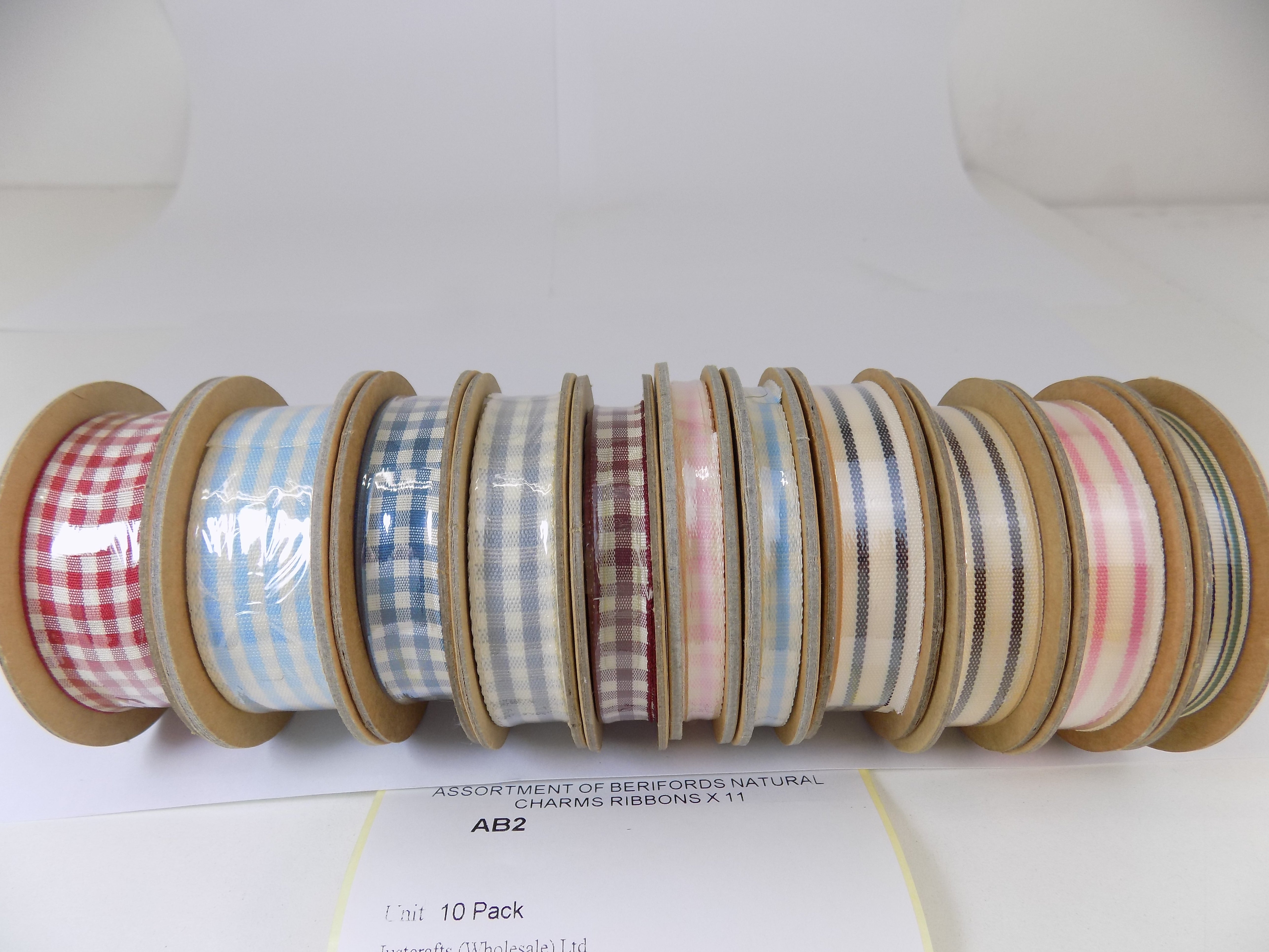 AB2   ASSORTMENT OF BERIFORDS NATURAL CHARMS RIBBONS X 11