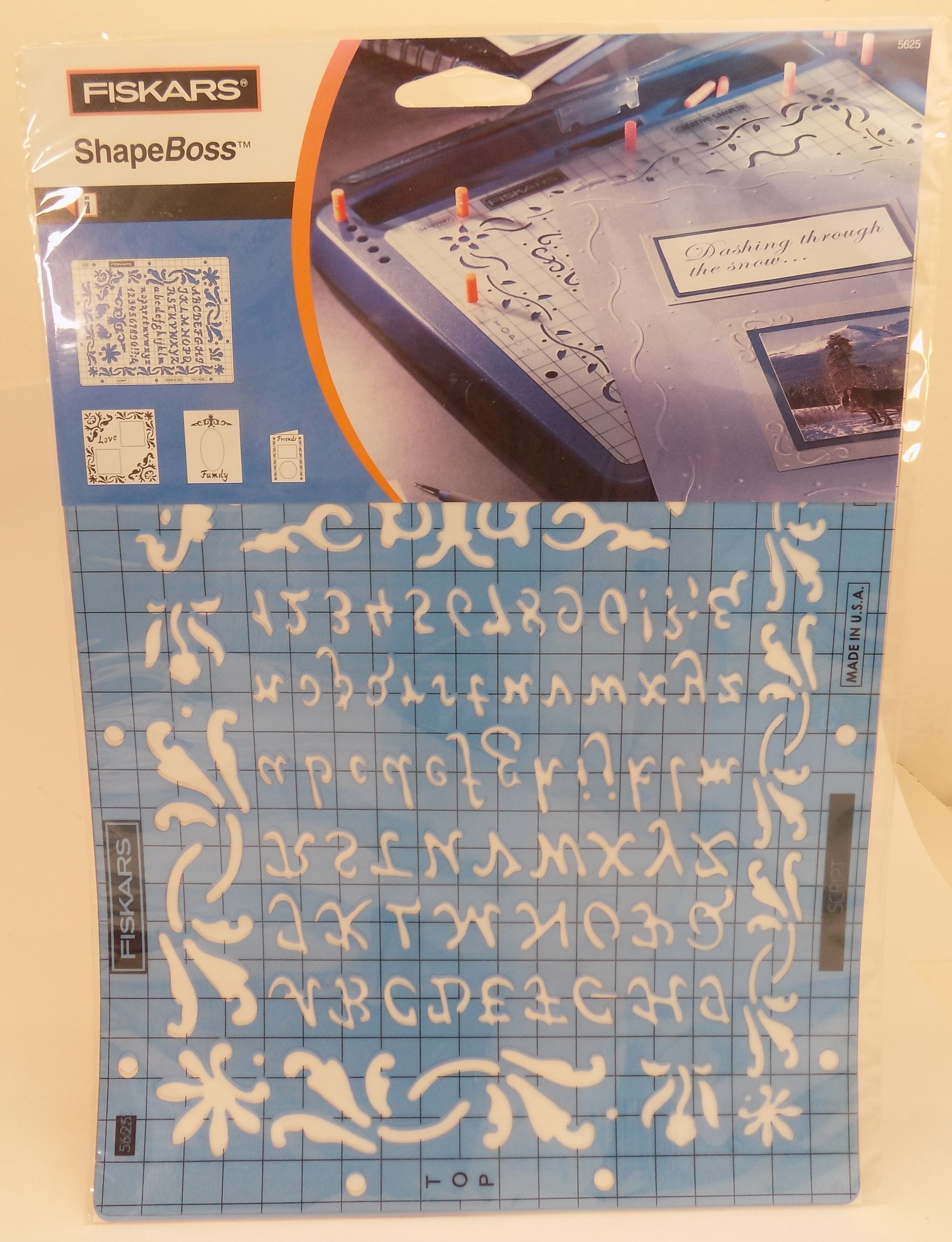5625  ***295625 SHAPEBOSS STENCILS SCRIPT LETTERS