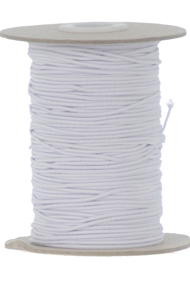 E4631W - 1.5mm POLY ELASTIC SINGLE CORD WHITE REEL 100M
