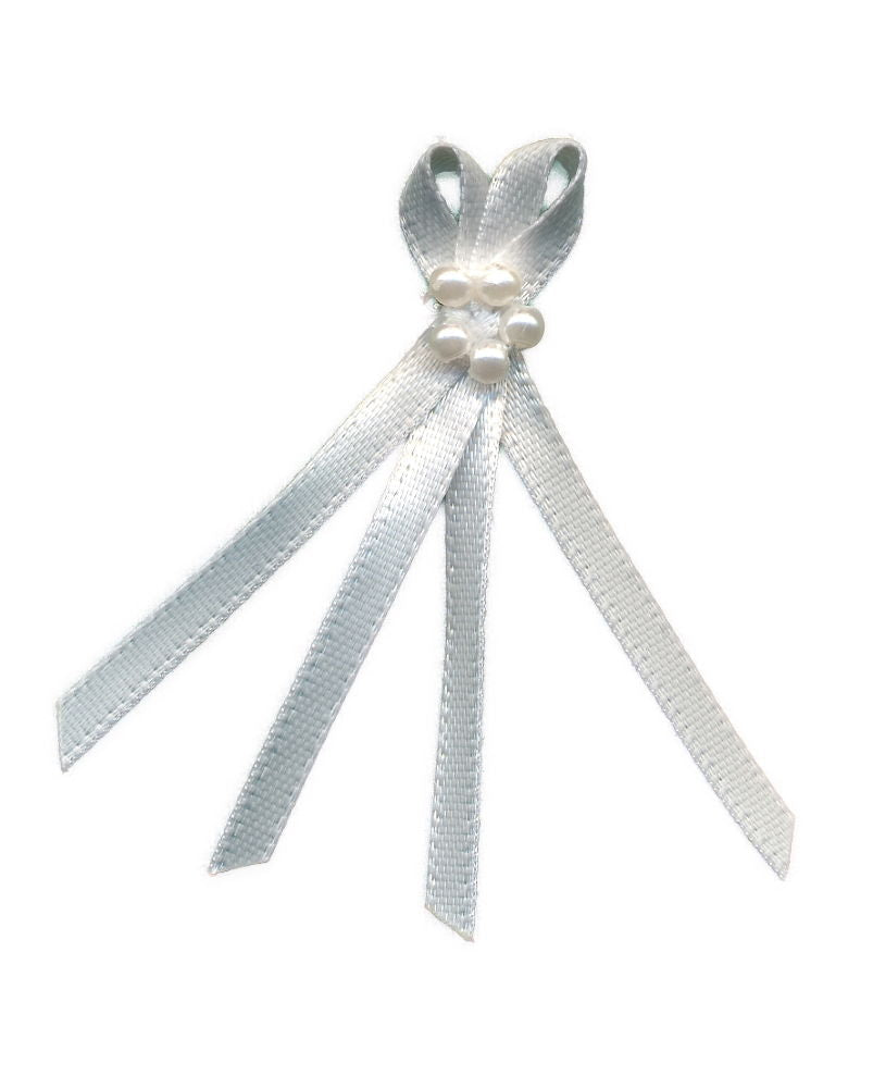 FR28-029 - DOUBLE BOW 3mm WITH 5 PEARLS 029 WHITE