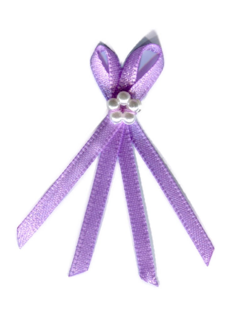 FR28-430 - DOUBLE BOW WITH 5 PEARLS 3mm 430 LT ORCHID