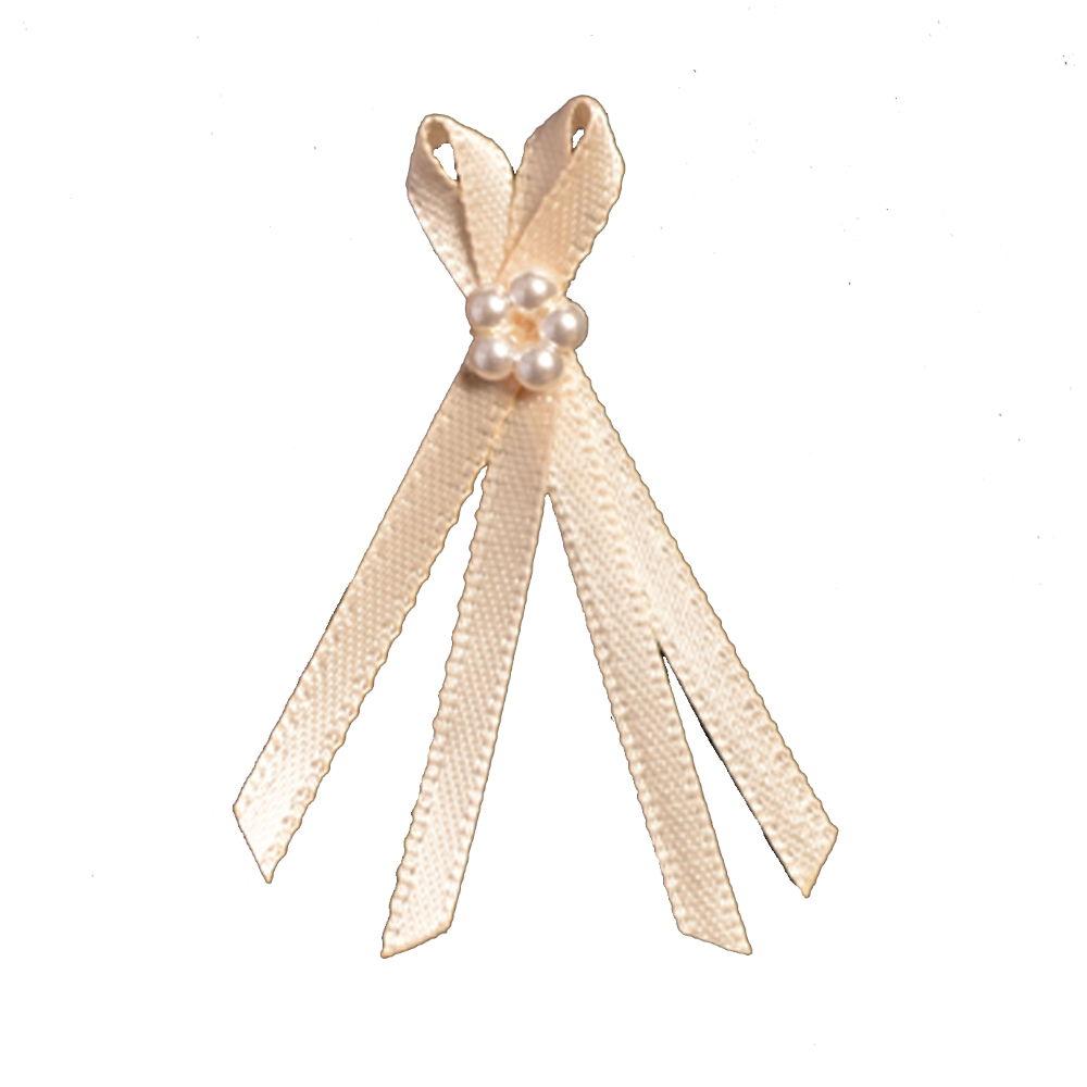 FR28-815 - DOUBLE BOW WITH 5 PEARLS 3mm 815 CREAM