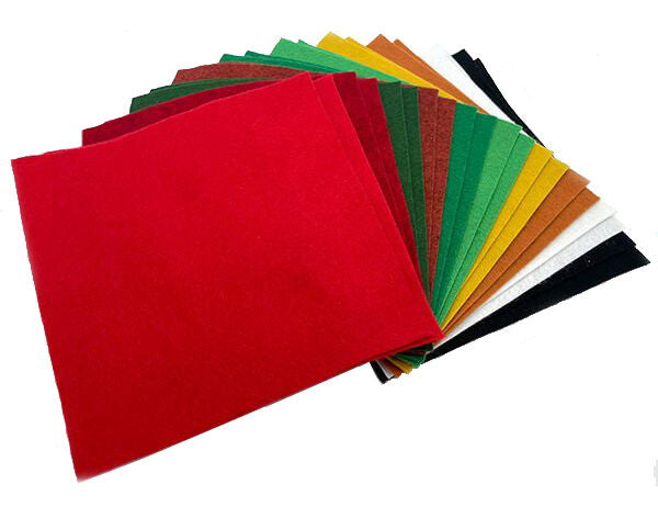 F6-MIX1 - FELT SQUARES 6 INCH (15cm) MIX 1 AUTUMN TONE