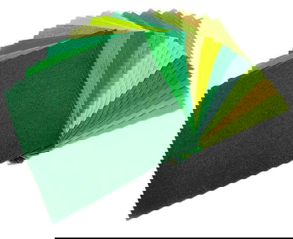 F6-MIX4 - FELT SQUARES 6 inch (15cm) MIX 4 GREENS