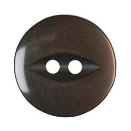 G339-26-30 - FISHEYE BUTTON SIZE 26 COL 30 DK BROWN (150)