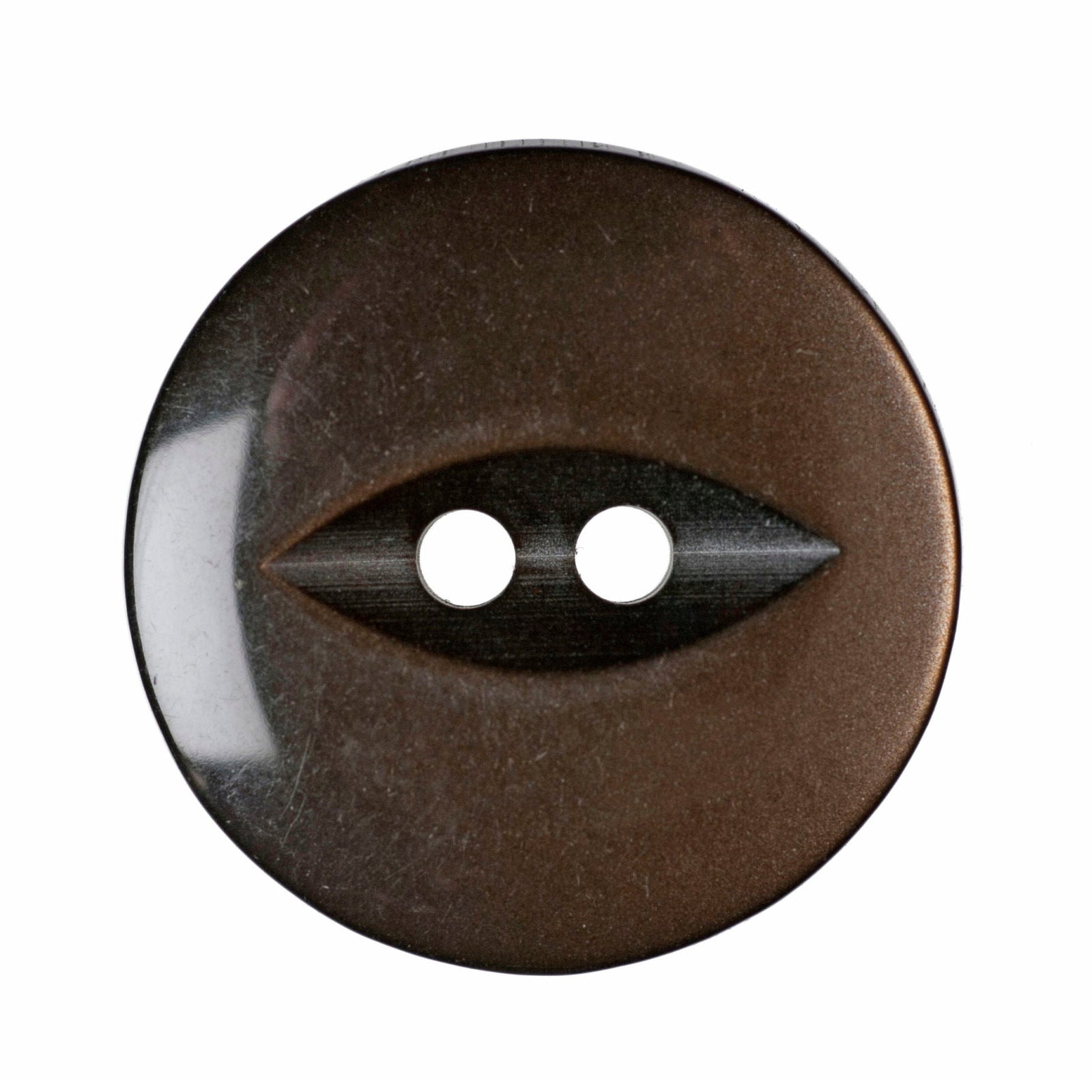 G339-30-30 - FISHEYE BUTTON SIZE 30 COL 30 DK BROWN (150)