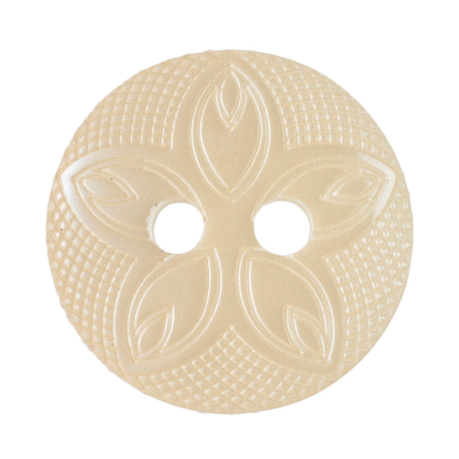 G4185-20-2 - BUTTON FLORAL SIZE 20 COL 2 CREAM (50)