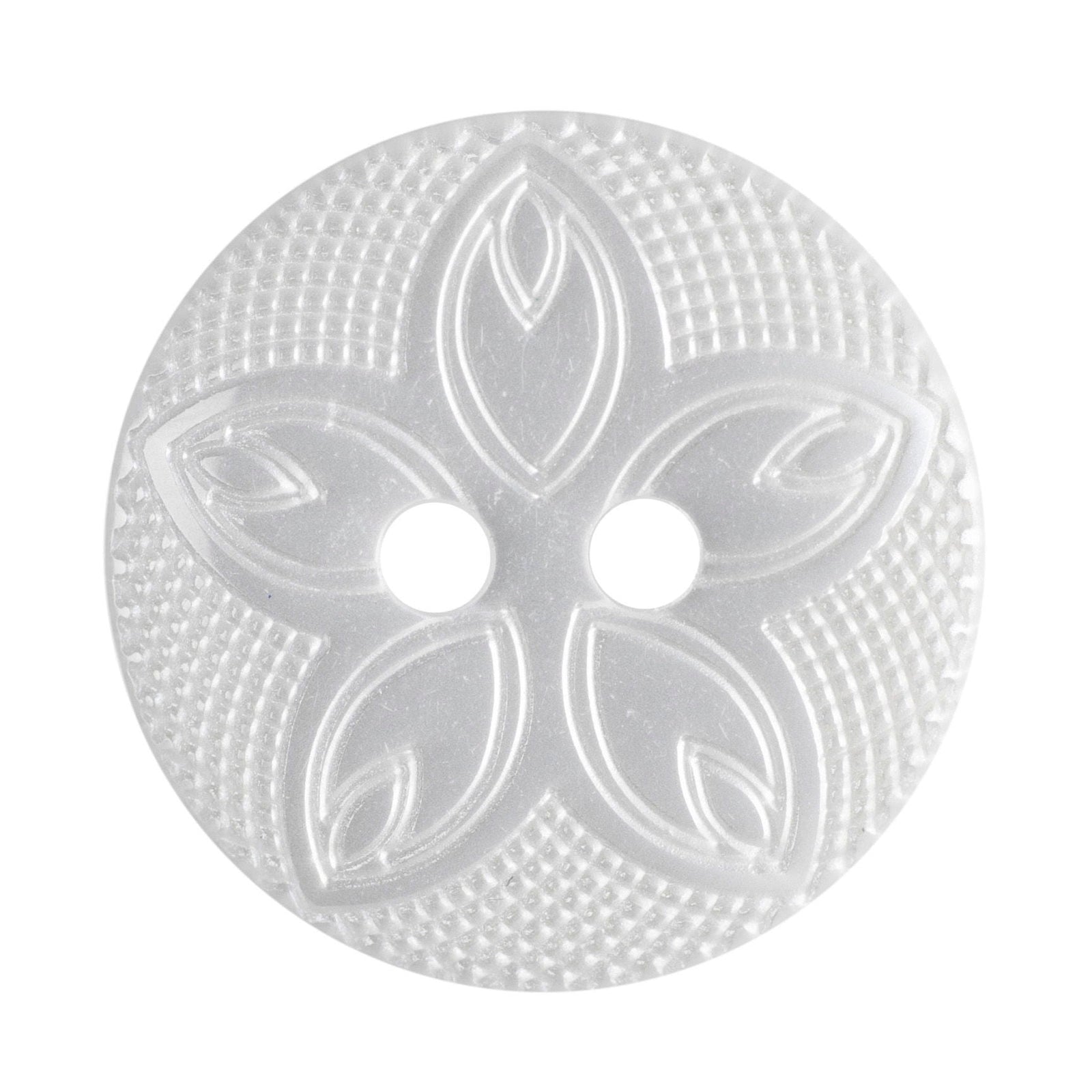 G4185-24-1 - BUTTON FLORAL SIZE 24 COL 1 WHITE (50)