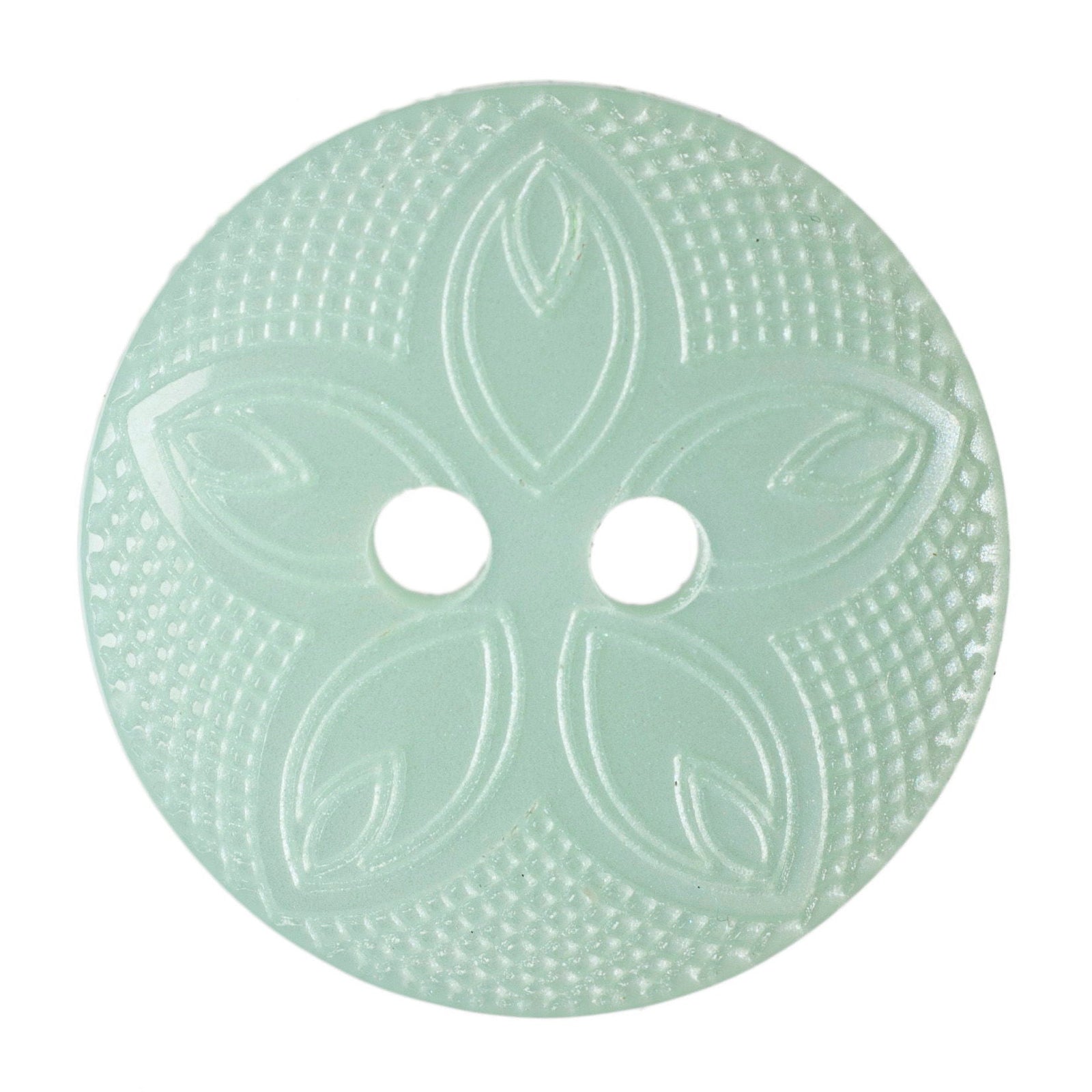 G4185-24-21 - BUTTON FLORAL SIZE 24 COL 21 GREEN (50)