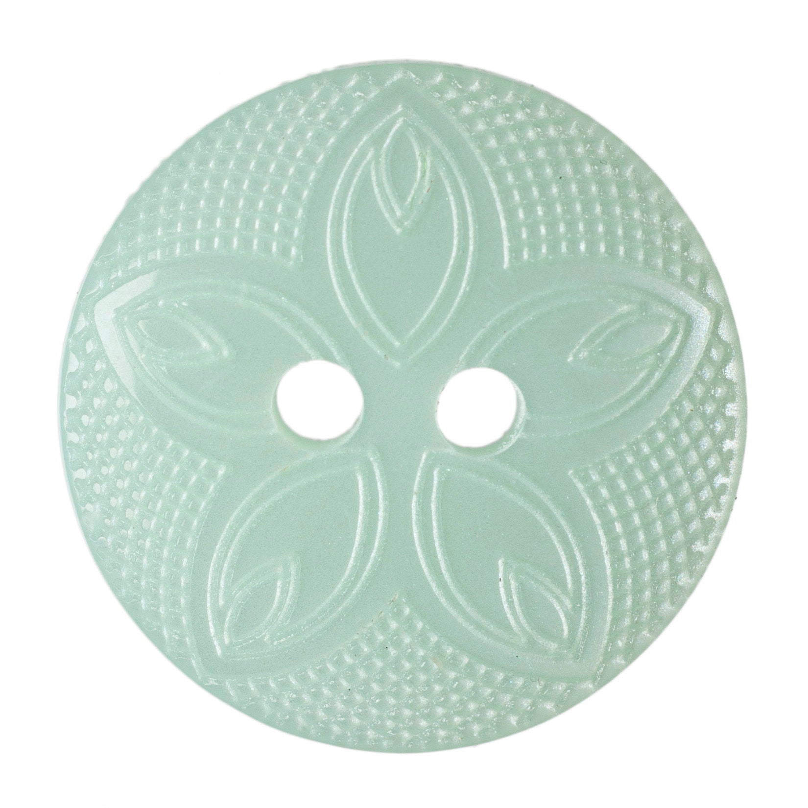 G4185-24-21 - BUTTON FLORAL SIZE 24 COL 21 GREEN (50)