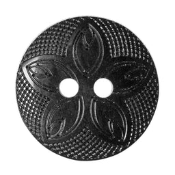 G4185-24-34 - BUTTON FLORAL SIZE 24 COL 34 BLACK (50)