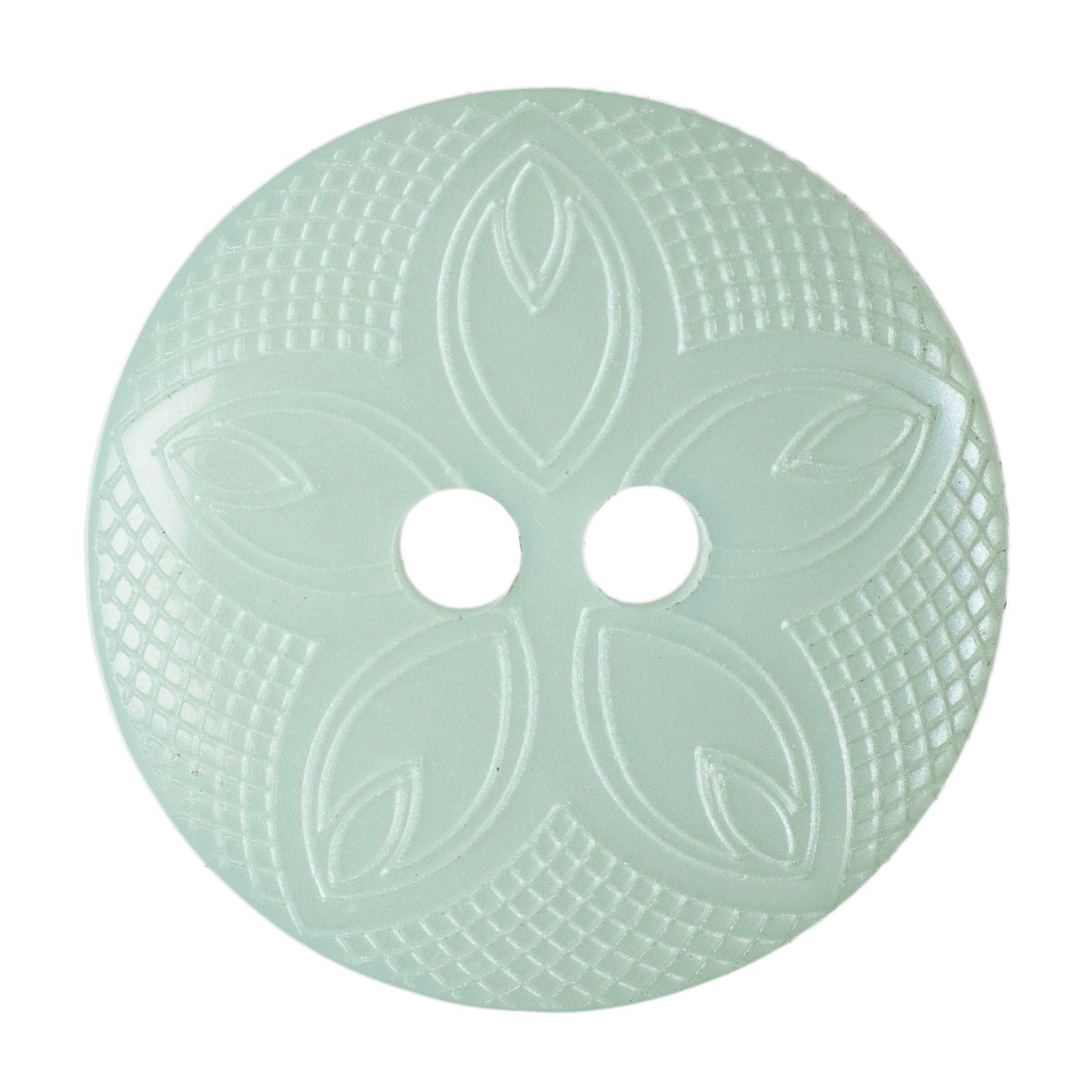 G4185-28-21 - BUTTON FLORAL SIZE 28 COL 21 GREEN (50)