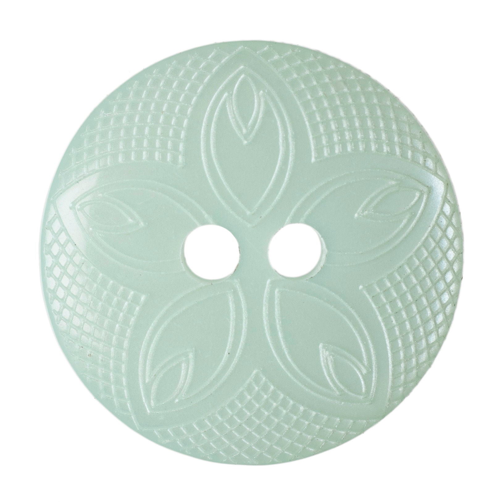 G4185-28-21 - BUTTON FLORAL SIZE 28 COL 21 GREEN (50)