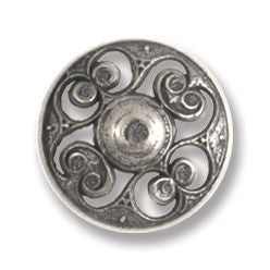 G4227-24-100 - BUTTONS METAL SIZE 24 COL 100 ANTIQUE SILVER (50)