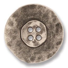 G4353-28-100 - BUTTON HAMMERED METAL SIZE 28 COL 100 ANT SILVER