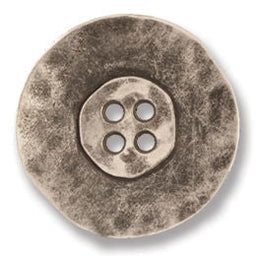 G4353-28-100 - BUTTON HAMMERED METAL SIZE 28 COL 100 ANT SILVER
