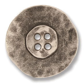 G4353-36-100 - BUTTON HAMMERED METAL SIZE 36 COL 100 ANT SILVER