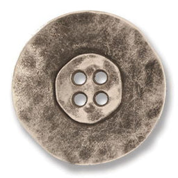G4353-36-100 - BUTTON HAMMERED METAL SIZE 36 COL 100 ANT SILVER