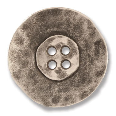 G4353-44-100 - BUTTON HAMMERED METAL SIZE 44 COL 100 ANT SILVER
