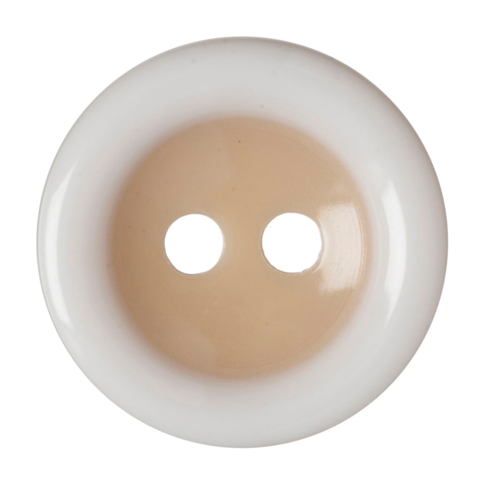 G4359-18-28 - BUTTON 2 COLOUR (POLY) COL 28 CREAM (PK50)