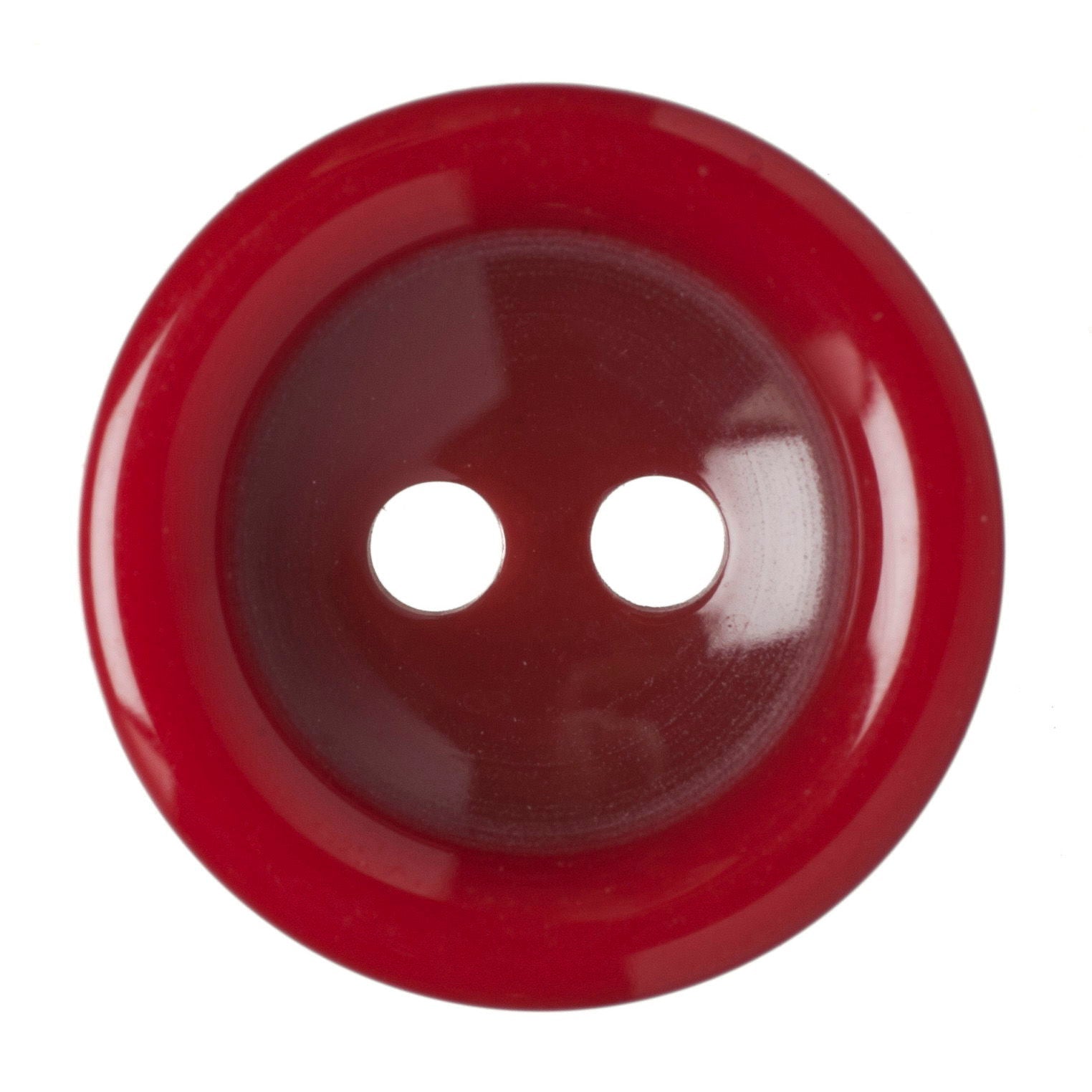 G4359-18-8 - BUTTON 2 COLOUR (POLY) COL 8 RED (PK50)