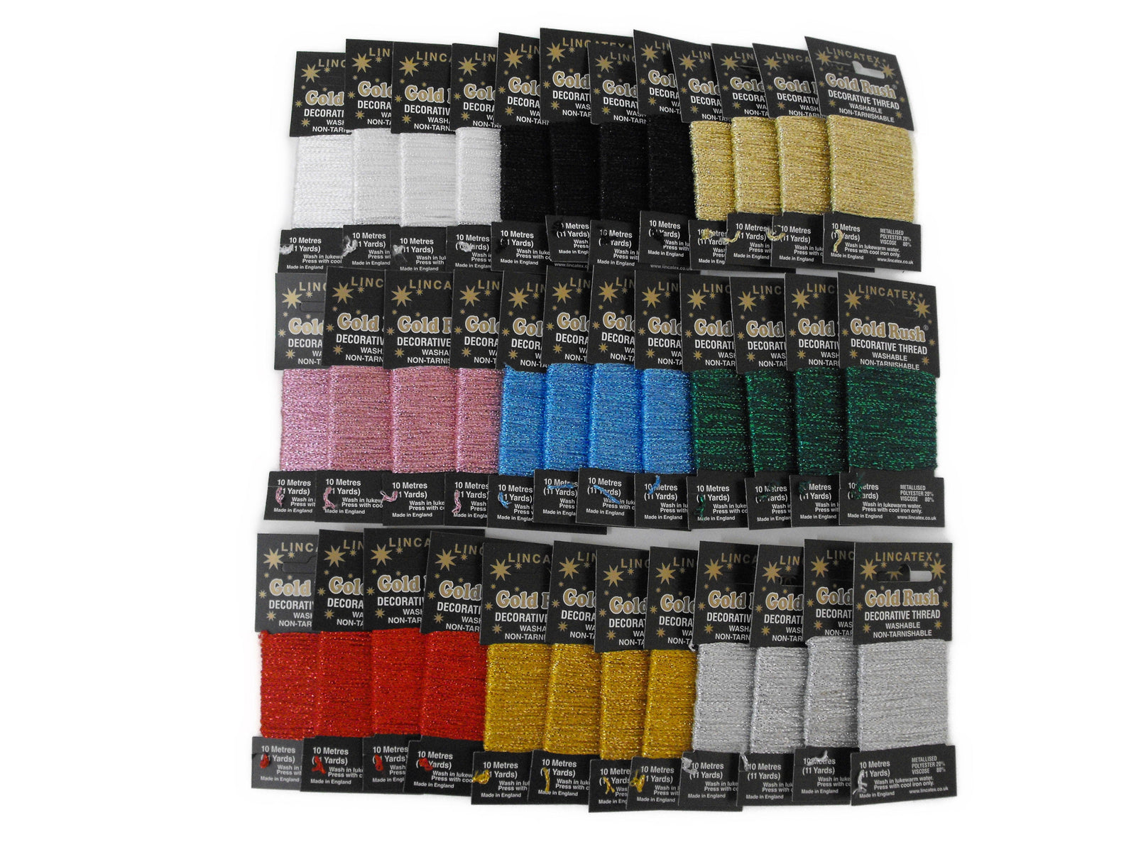 GRAA - GOLDRUSH GLITTER THREAD 10m CARD ASSTD 36