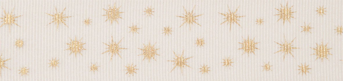 15575-25-1 BERISFORD GLISTEN COL1 WHITE & GOLD 25mm RIBBON