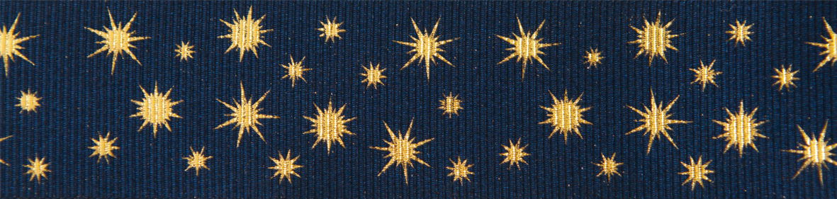 15575-25-2 BERISFORD GLISTEN COL 2 NAVY & GOLD 25mm RIBBON