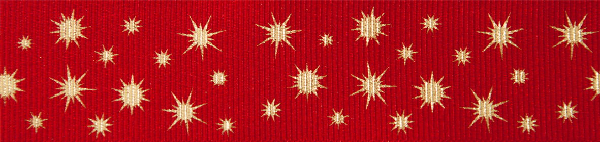 15575-25-3 BERISFORD GLISTEN COL 3 RED & GOLD 25mm RIBBON