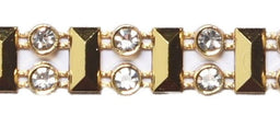 HK811G - **RECTANGLE/ CRYSTAL TRIM 5m GOLD
