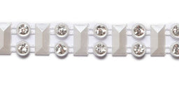HK811P - RECTANGLE/ CRYSTAL TRIM 5m PEARL