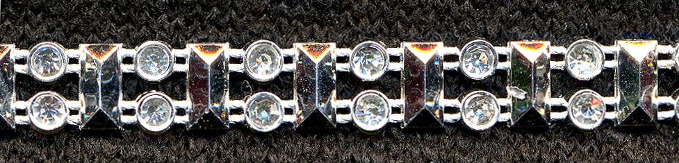 HK811S - RECTANGLE/ CRYSTAL TRIM 5m SILVER