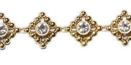 HK813G - SQUARE/CRYSTAL TRIM 5m GOLD
