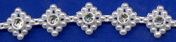 HK813P - SQUARE/CRYSTAL TRIM 5m PEARL